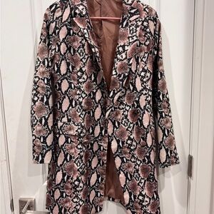 Nasty Gal Snake Print Blazer in Black, Brown, and Cream